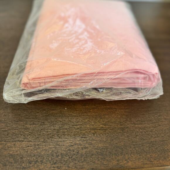 Sears VTG NOS Sealed Full Fitted Bottom Sheet Pink Muslin Cotton Poly Blend - Picture 7 of 8